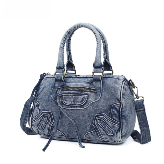 Vintage Washed Denim Handbag