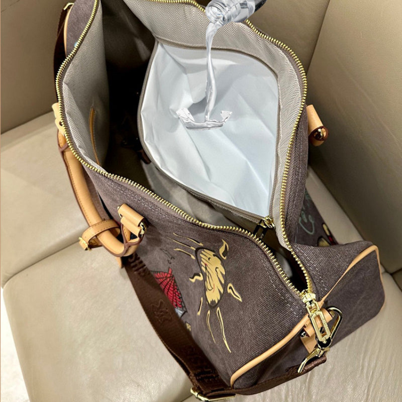 Waterproof Graffiti Duffel Bag Separate Wet/Dry Storage