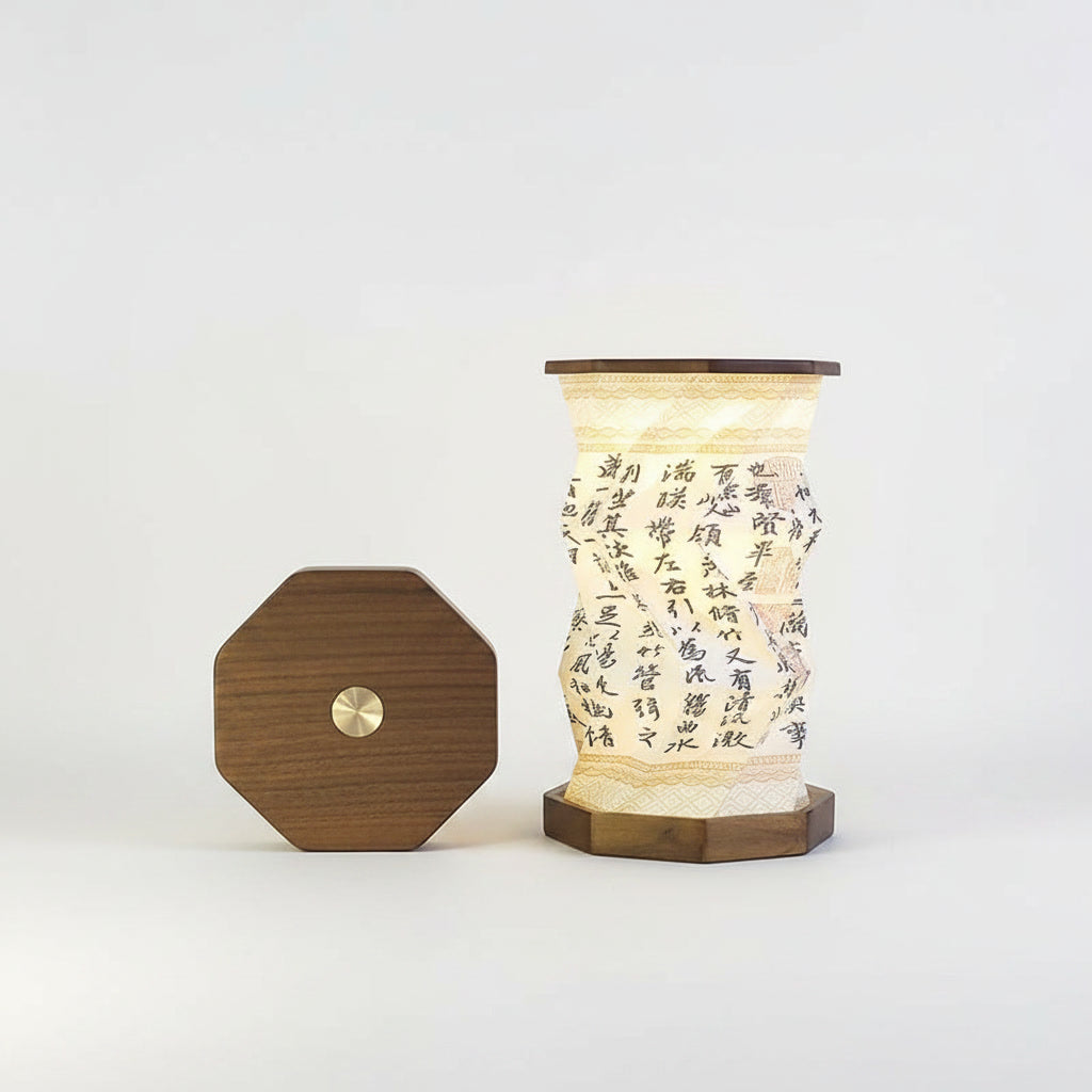 Moodveil Walnut Wood Foldable Book Lamp – Rechargeable LED Ambient Night Light