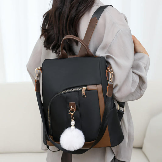 Contrast Color Commuting Casual Anti-Theft Backpack