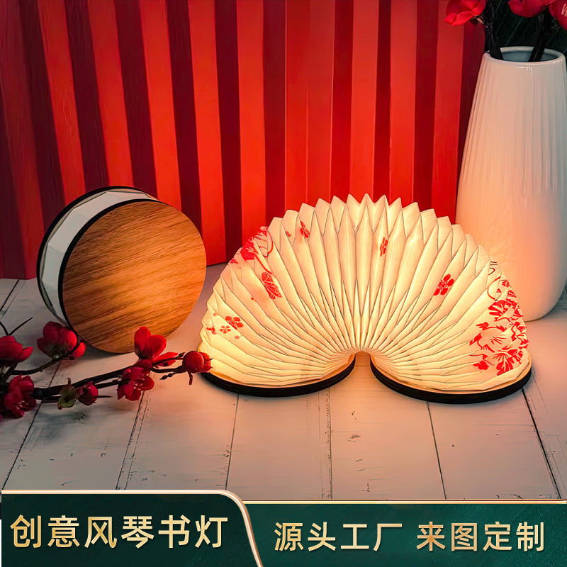 Moodveil Wooden Accordion Foldable LED Lamp