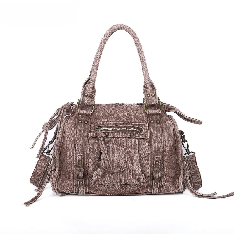Vintage Washed Denim Handbag