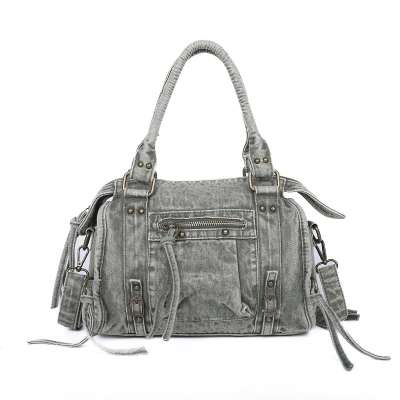Vintage Washed Denim Handbag