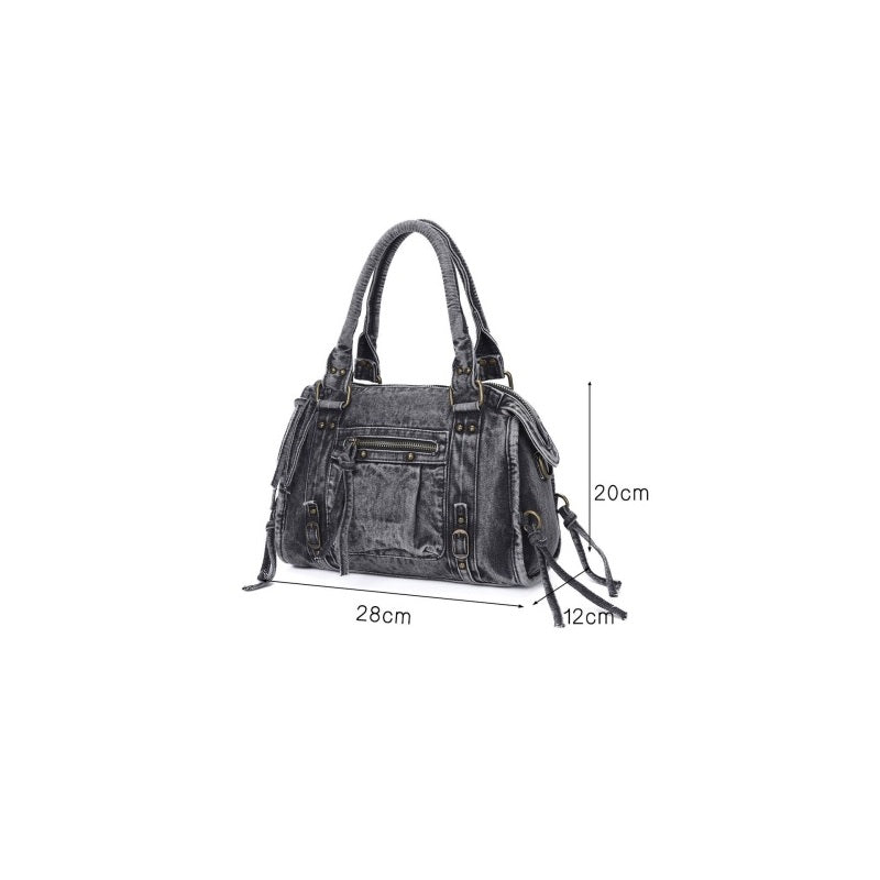 Vintage Washed Denim Handbag