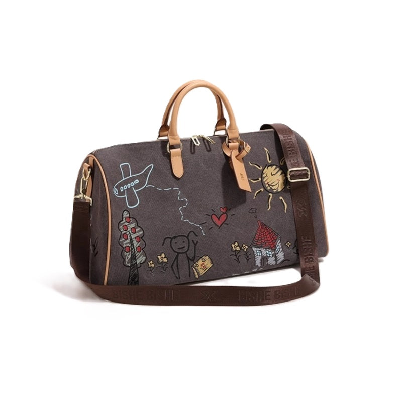 Waterproof Graffiti Duffel Bag Separate Wet/Dry Storage