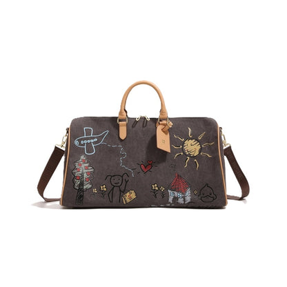 Waterproof Graffiti Duffel Bag Separate Wet/Dry Storage