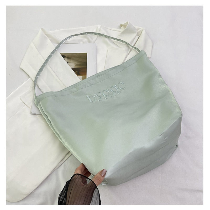 Satin Tote Bag Shoulder Bag Glossy Everyday Carryall