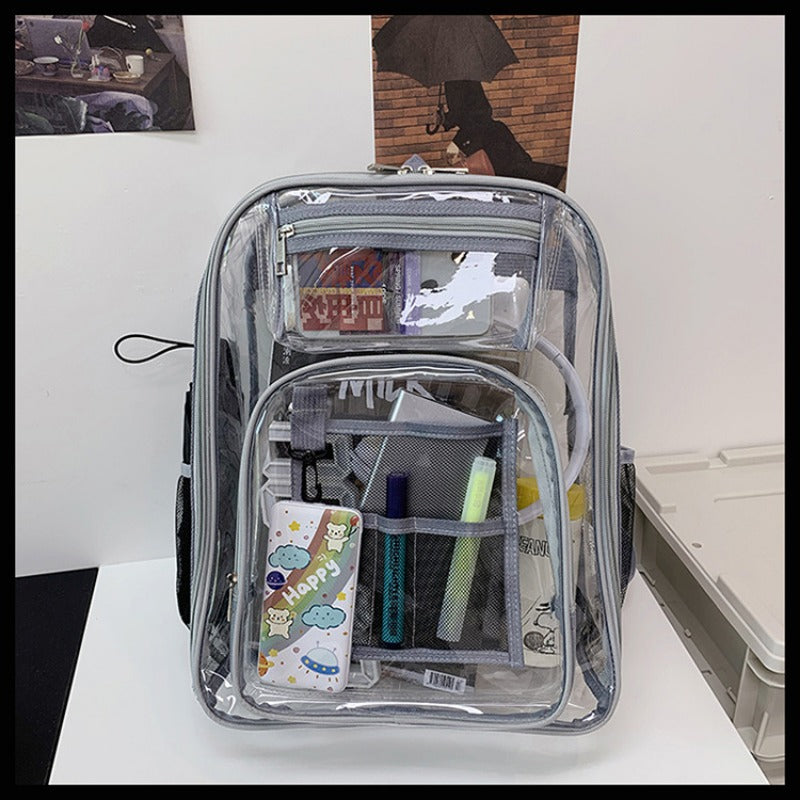 Clear Backpack with Mesh Inner Pocket Waterproof