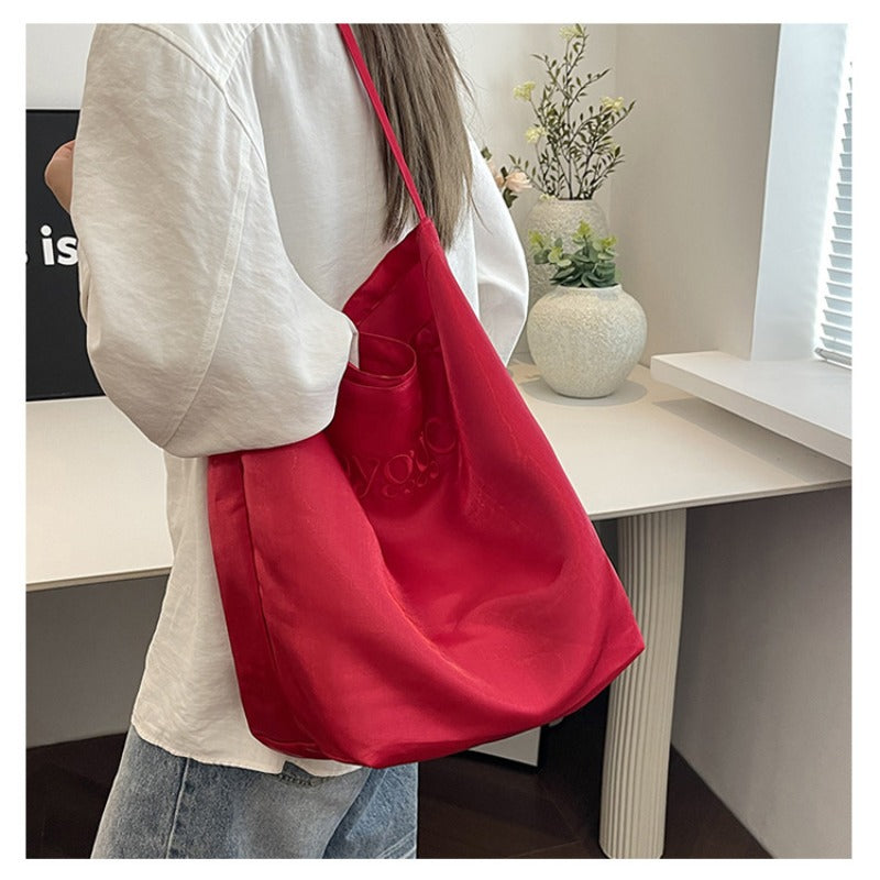 Satin Tote Bag Shoulder Bag Glossy Everyday Carryall
