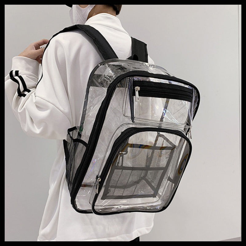 Clear Backpack with Mesh Inner Pocket Waterproof