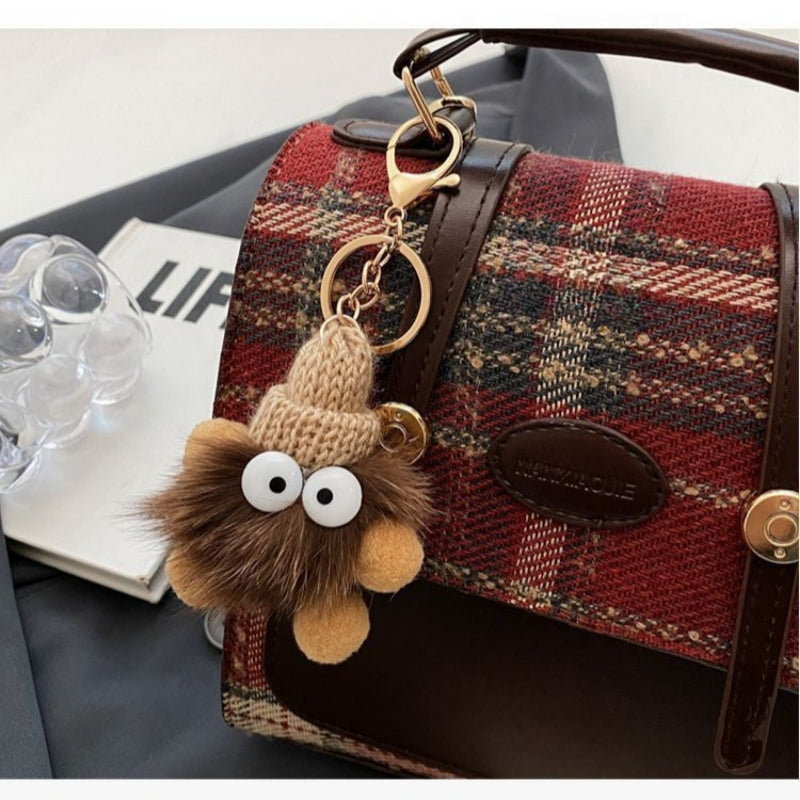 Preppy Mini Buckle Backpack Plaid Commuter Bag