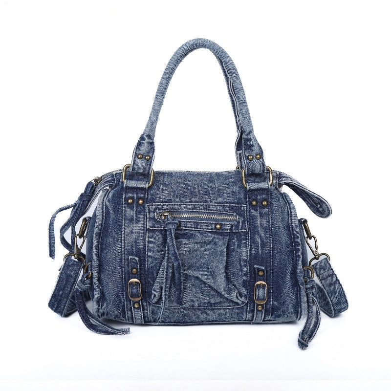 Vintage Washed Denim Handbag