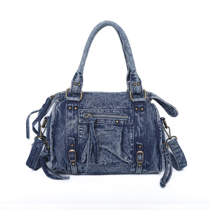Vintage Washed Denim Handbag
