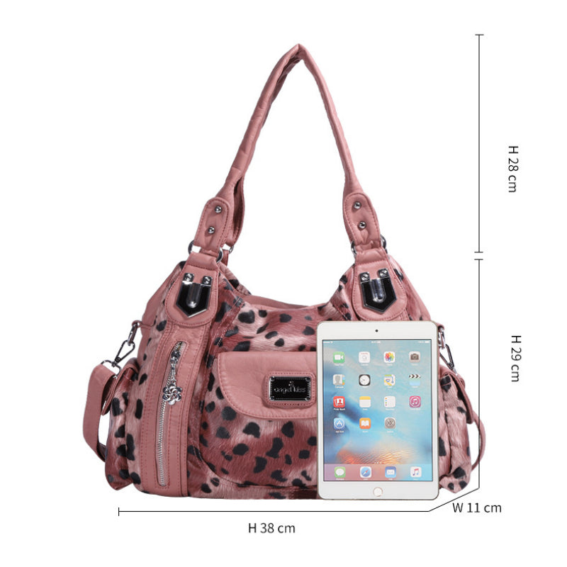 Shoulder Bag Stylish Crossbody Leopard & Plaid Purse
