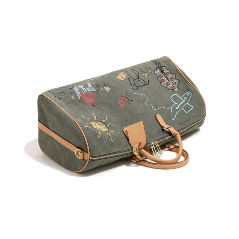 Waterproof Graffiti Duffel Bag Separate Wet/Dry Storage