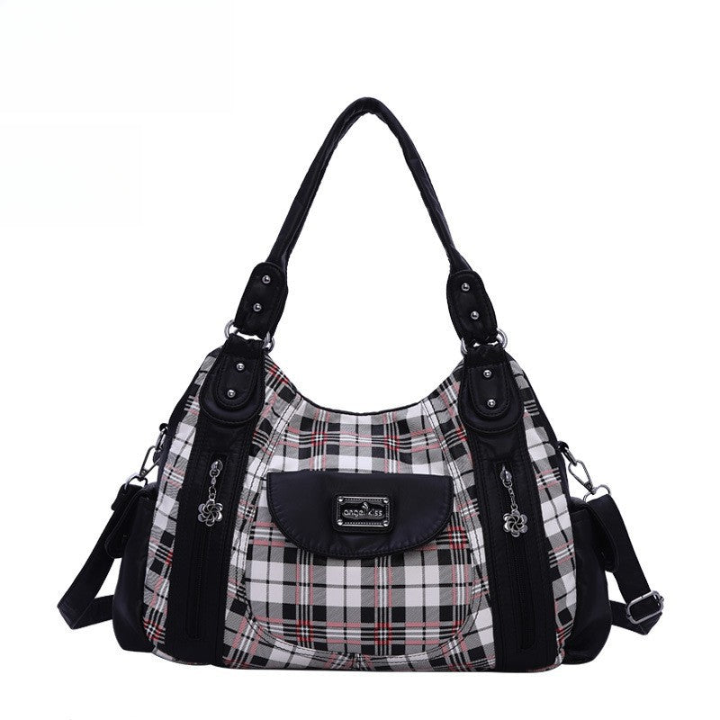 Shoulder Bag Stylish Crossbody Leopard & Plaid Purse