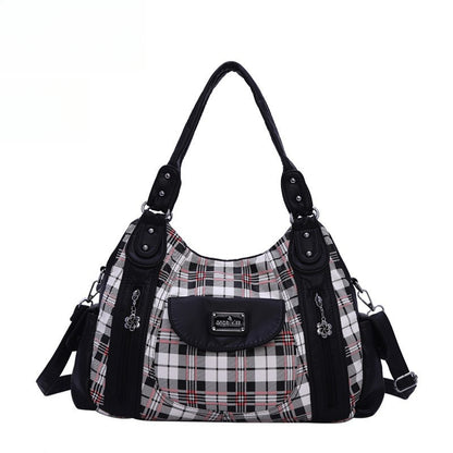 Shoulder Bag Stylish Crossbody Leopard & Plaid Purse