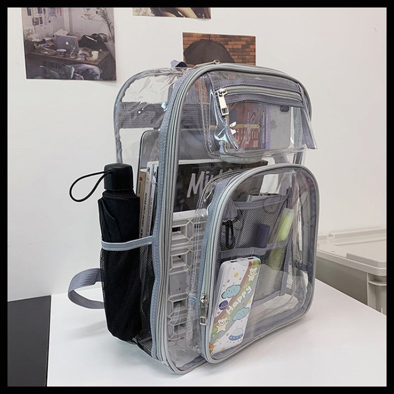 Clear Backpack with Mesh Inner Pocket Waterproof