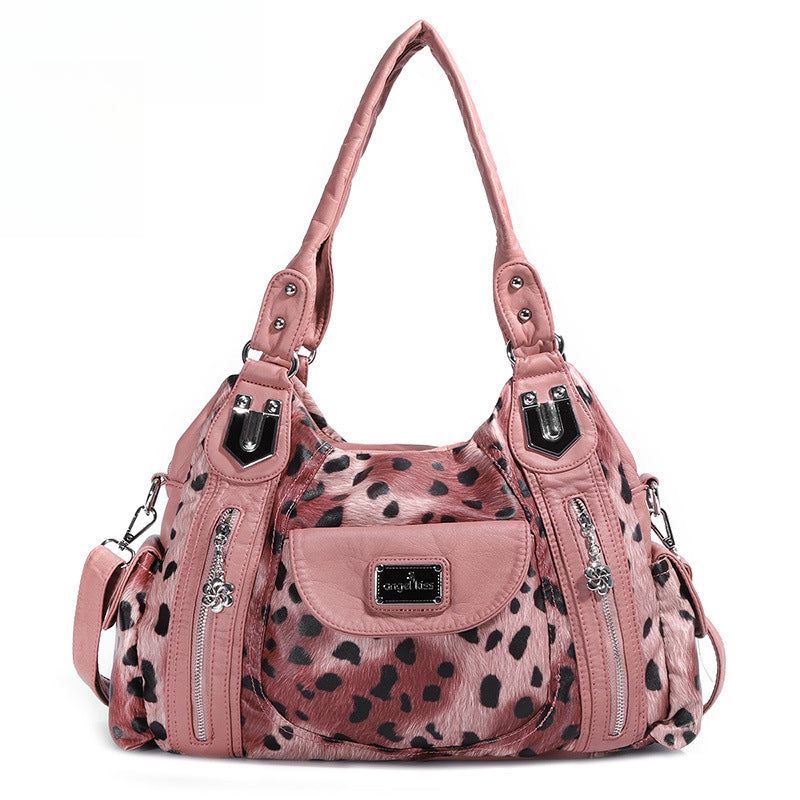 Shoulder Bag Stylish Crossbody Leopard & Plaid Purse