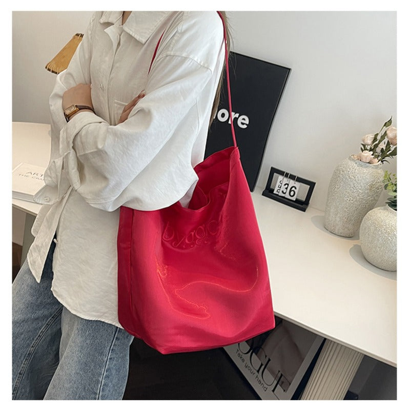 Satin Tote Bag Shoulder Bag Glossy Everyday Carryall