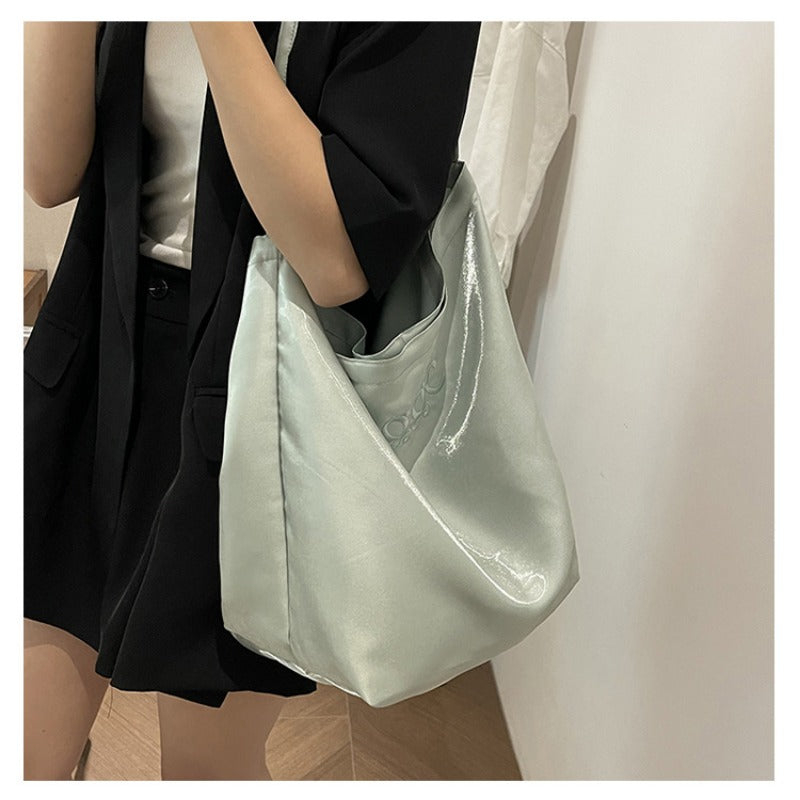 Satin Tote Bag Shoulder Bag Glossy Everyday Carryall