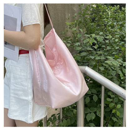 Satin Tote Bag Shoulder Bag Glossy Everyday Carryall