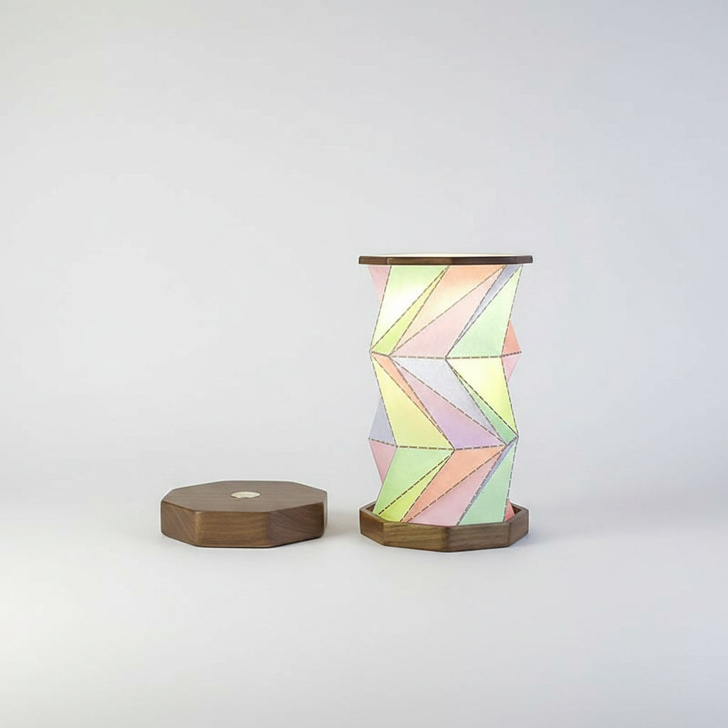 Moodveil Walnut Wood Foldable Book Lamp – Rechargeable LED Ambient Night Light