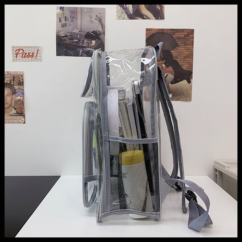 Clear Backpack with Mesh Inner Pocket Waterproof
