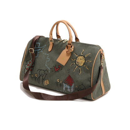 Waterproof Graffiti Duffel Bag Separate Wet/Dry Storage
