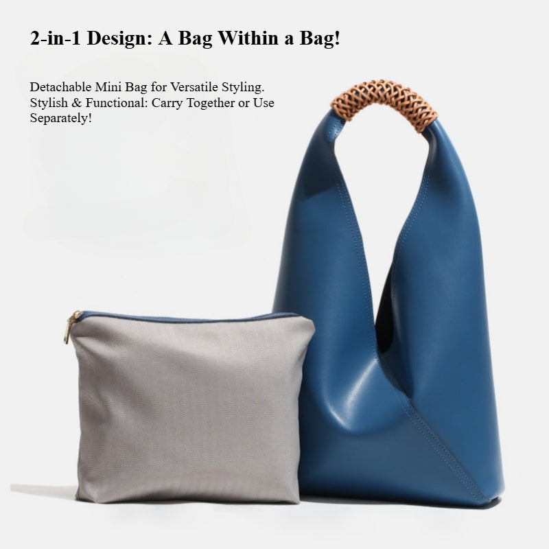 Hobo Bag in Anti-Wrinkle Vegan Leather Shoulder Purse