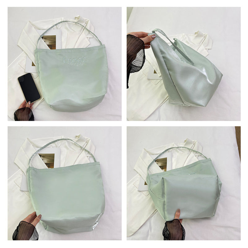Satin Tote Bag Shoulder Bag Glossy Everyday Carryall