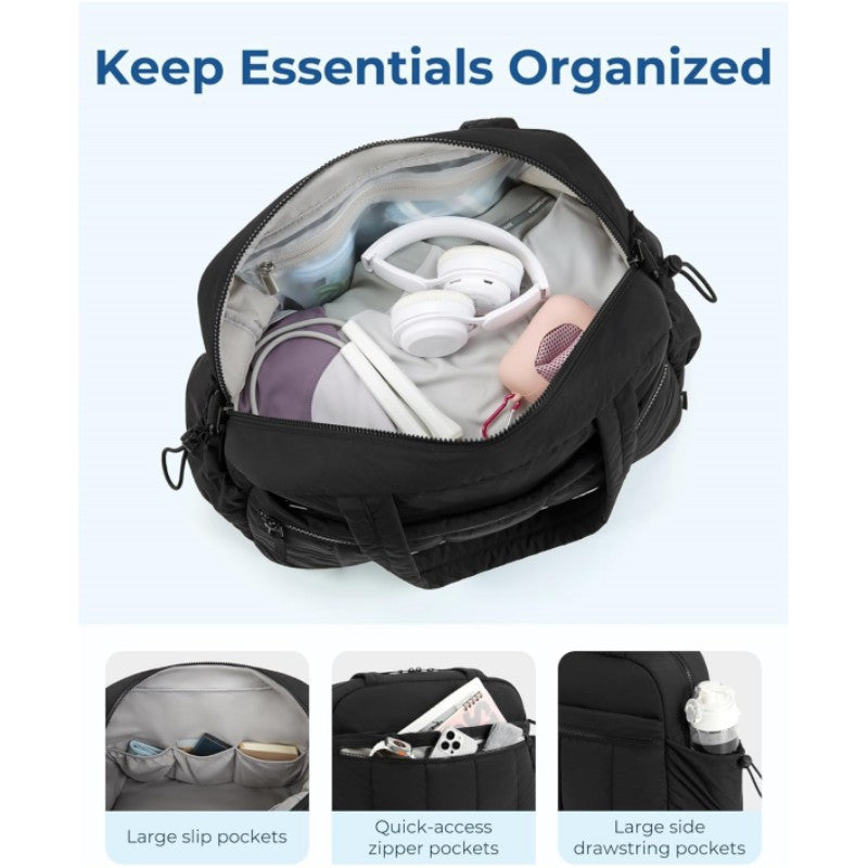 Duffel Bag - Sports Tote Toiletry Organizer & Crossbody Strap