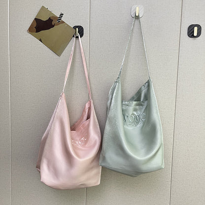 Satin Tote Bag Shoulder Bag Glossy Everyday Carryall