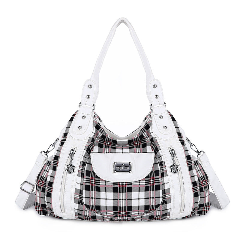 Shoulder Bag Stylish Crossbody Leopard & Plaid Purse