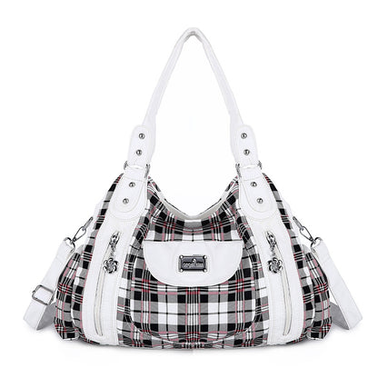 Shoulder Bag Stylish Crossbody Leopard & Plaid Purse