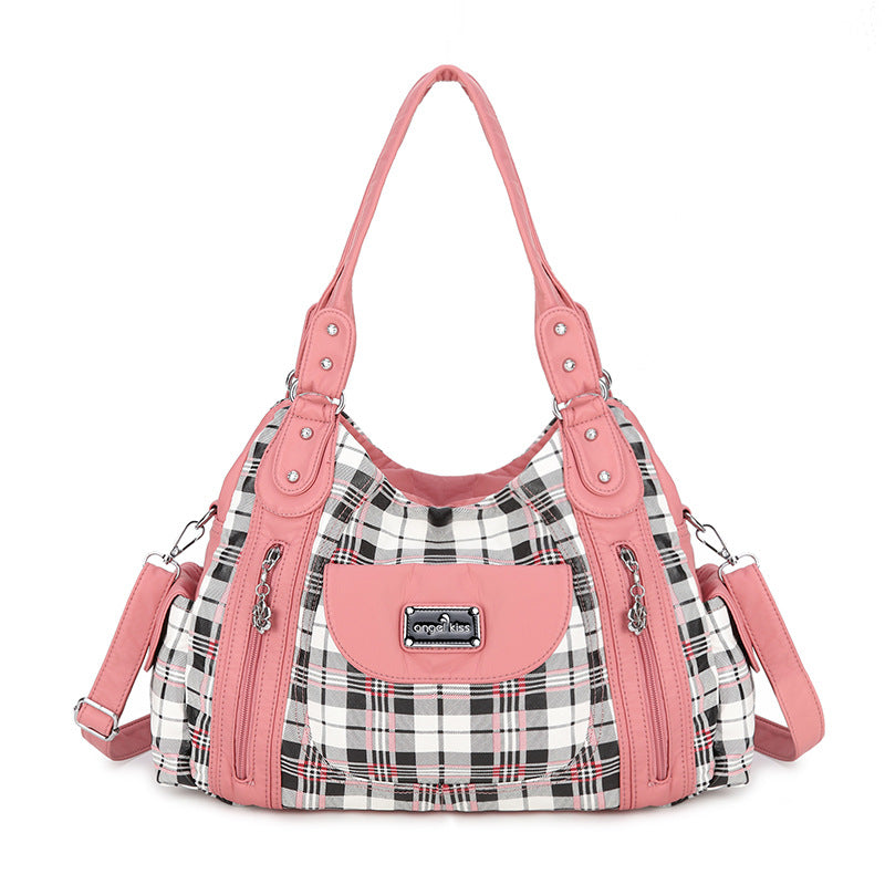 Shoulder Bag Stylish Crossbody Leopard & Plaid Purse