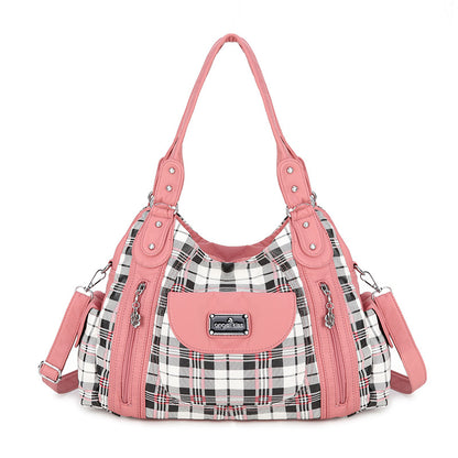 Shoulder Bag Stylish Crossbody Leopard & Plaid Purse