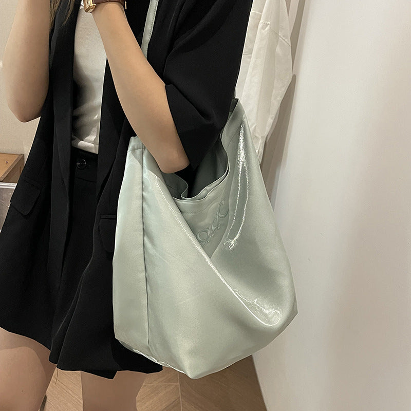 Satin Tote Bag Shoulder Bag Glossy Everyday Carryall