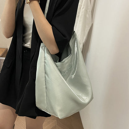 Satin Tote Bag Shoulder Bag Glossy Everyday Carryall