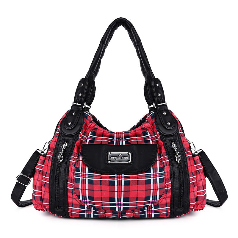 Shoulder Bag Stylish Crossbody Leopard & Plaid Purse