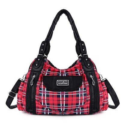 Shoulder Bag Stylish Crossbody Leopard & Plaid Purse