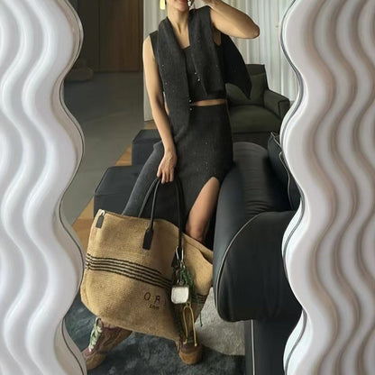 Woven Tote Beach Bag