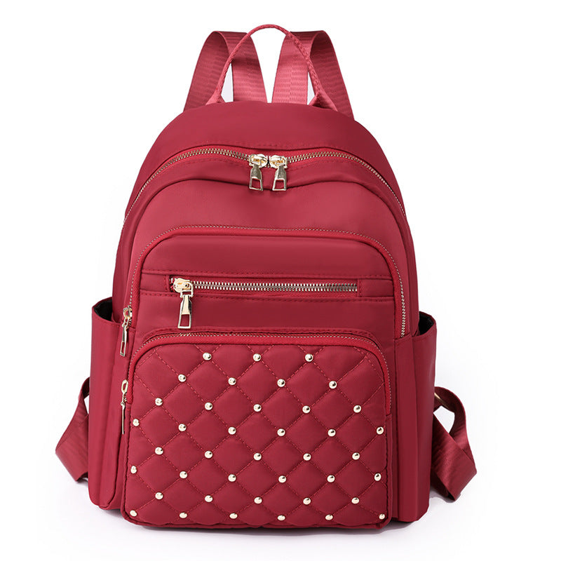 Solid Color Diamond Fashion Backpack