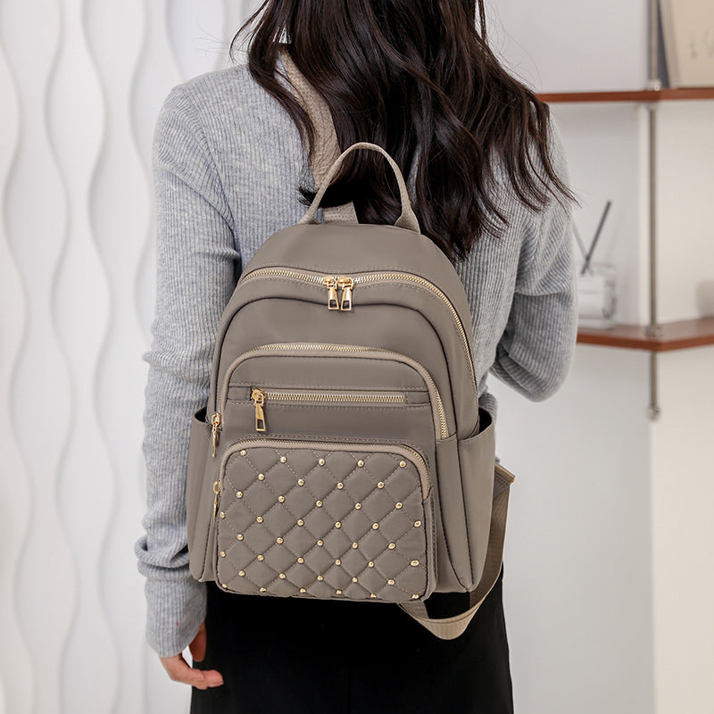 Solid Color Diamond Fashion Backpack