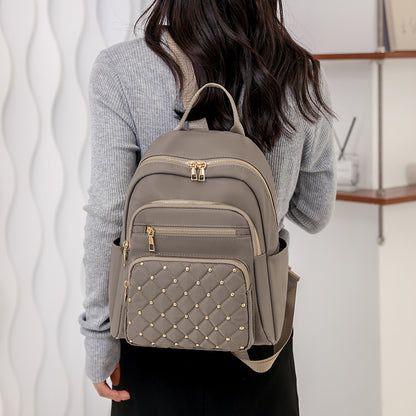 Solid Color Diamond Fashion Backpack