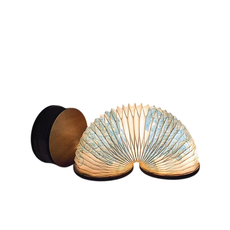 Moodveil foldable accordion lamp in deep blue - rechargeable LED ambient night light