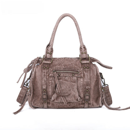 Vintage Washed Denim Handbag