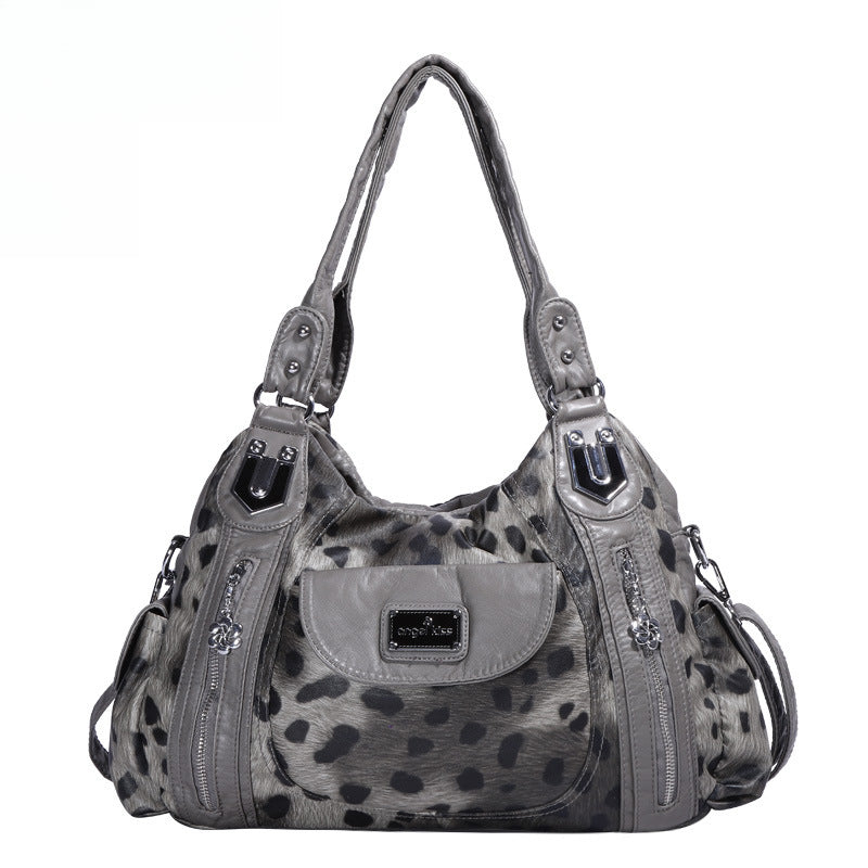 Shoulder Bag Stylish Crossbody Leopard & Plaid Purse