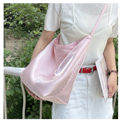 Satin Tote Bag Shoulder Bag Glossy Everyday Carryall