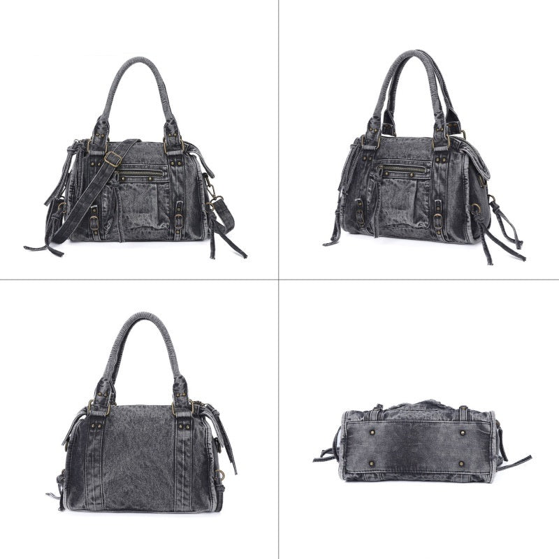 Vintage Washed Denim Handbag